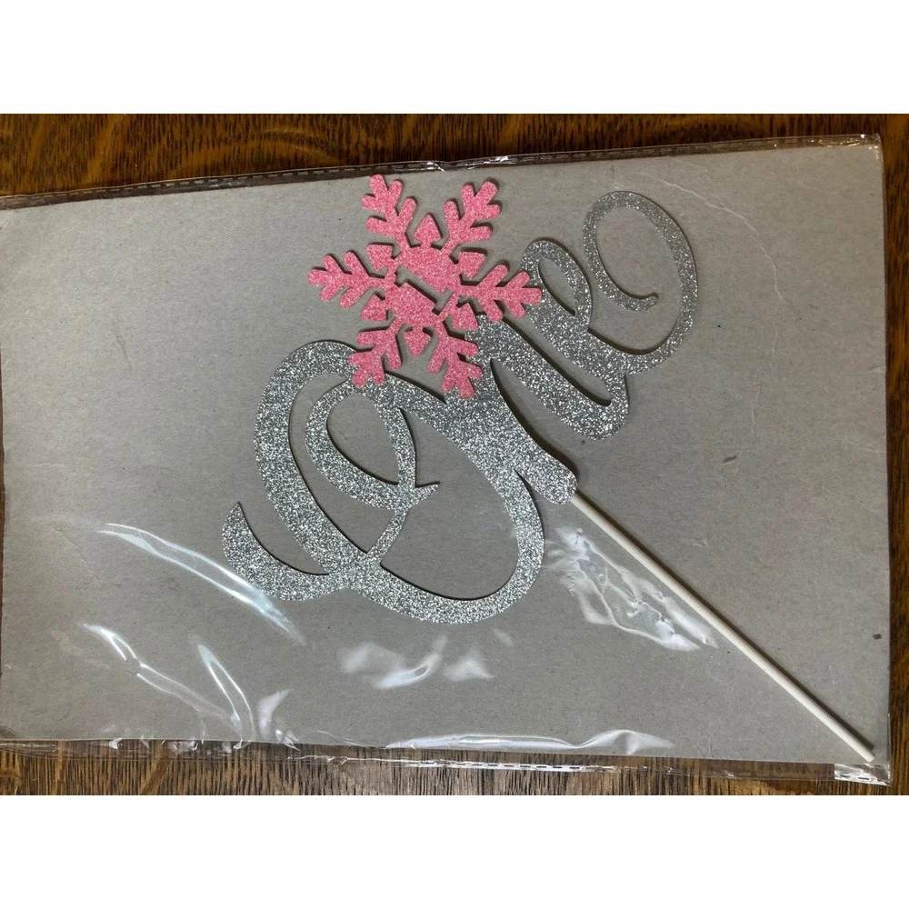 Winter Onederland 1st Birthday Cake Topper and Snowflake Cupcake Toppers Set